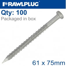 SCREW FOR CONCRETE,T256.1X75ZFX100-BOX